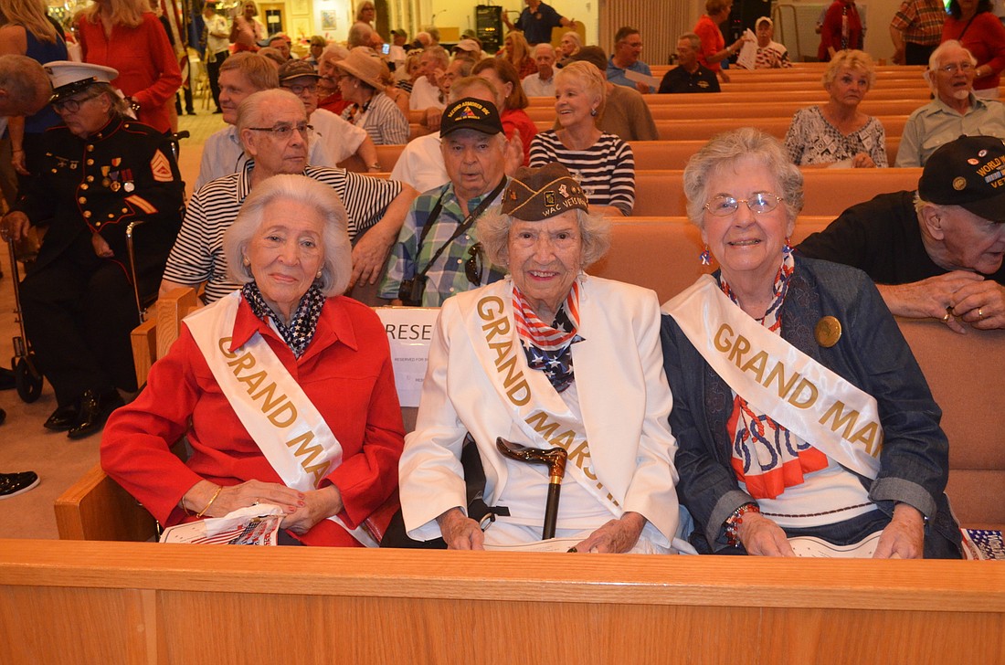 Francey Oâ€™Brien, Shirley Beachum and Evelyn Fresch at last year's parade and honor program.