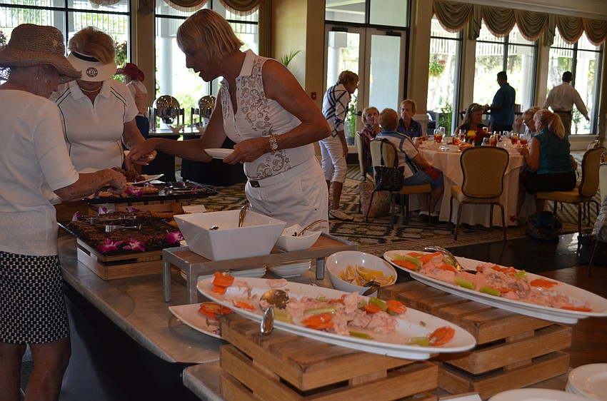 Aside from a pasta bar, members enjoyed salad, cold-poached salmon and cookies and brownies for lunch.