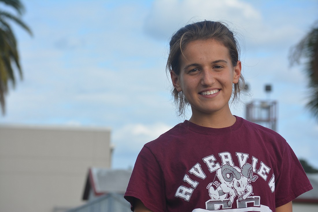 Riverview senior cross country runner Elayna Goodman chopped 50 seconds off her personal best time this season, down to 19:07. That is one second off the school record.