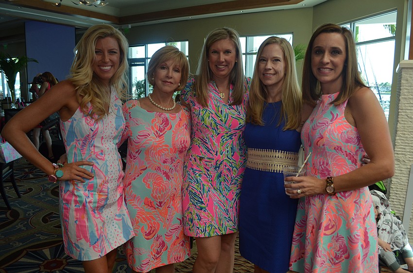Junior League of Sarasota President Britt Riner, Susan Gilmore-Clarke, Amanda Gambert, Andie McHugh and Andrea Hunt