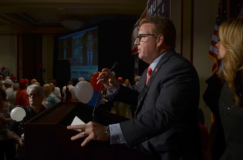 Mike Moran thanks Sarasota voters for their support in his campaign for the District 1 seat on the County Commission.