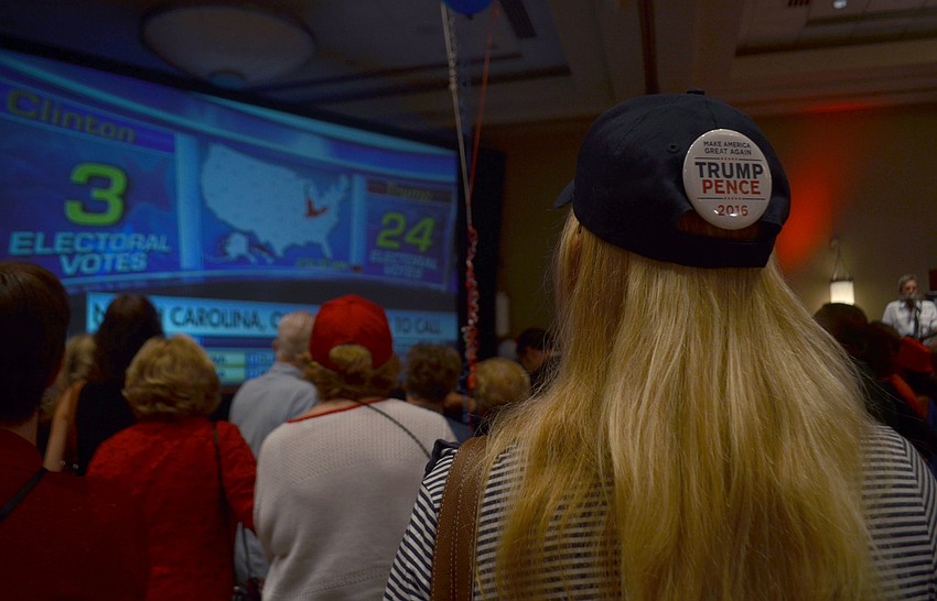 Local Republicans kept their eyes on the national election at the Republican watch party.