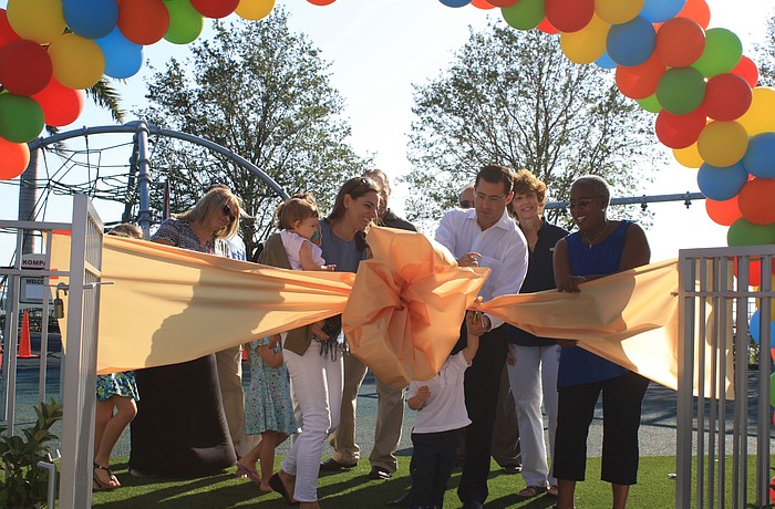 Benderson Development Co., and Sarasota officials cut a ceremonial ribbon Nov. 5 for the park and event garden. Courtesy photo.