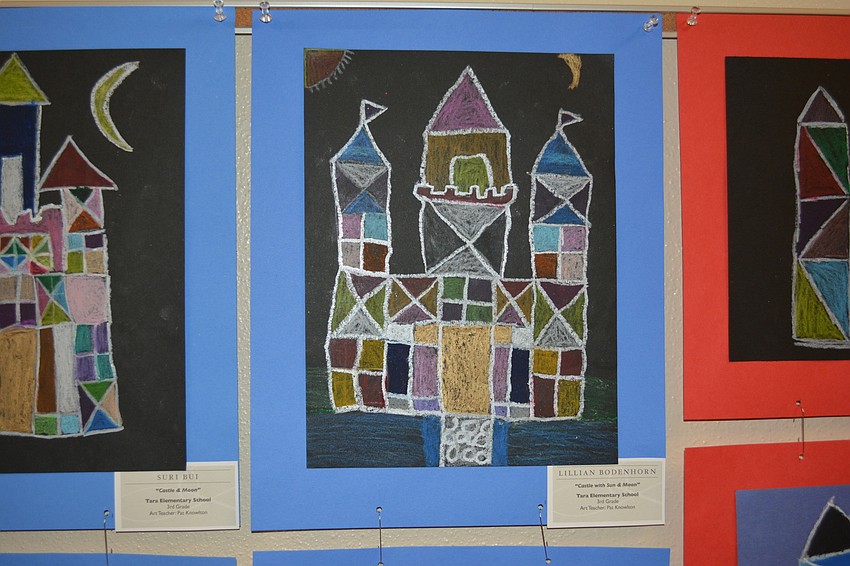 Lillian Bodenhorn's winning entry hangs in the hallway at Tara Elementary.