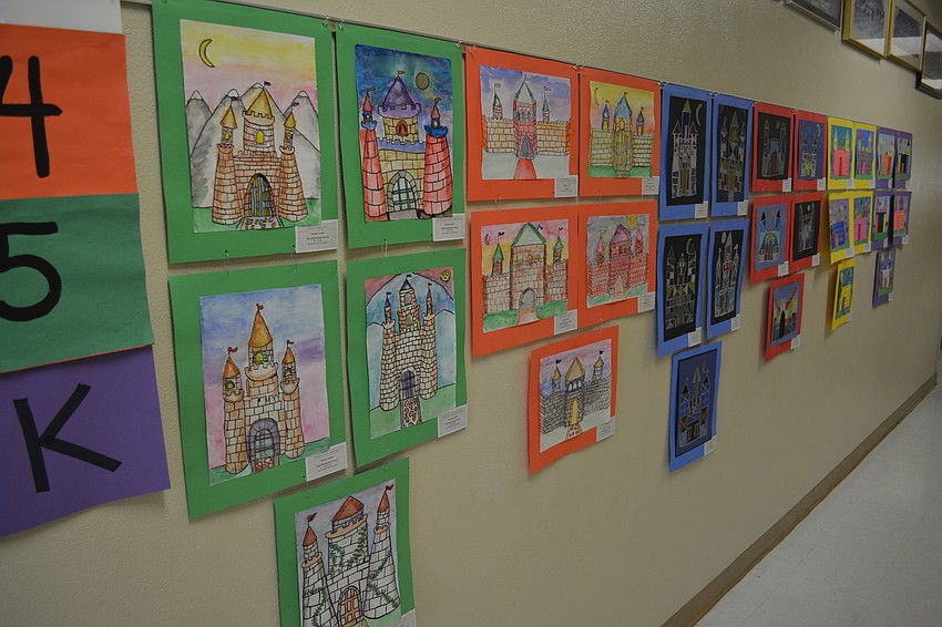 All the finalists' work hangs in the hallway.