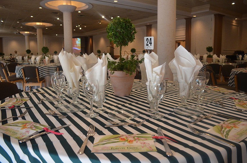 Each table setting reflected the theme of the event's lecture: 'Forever Green.'