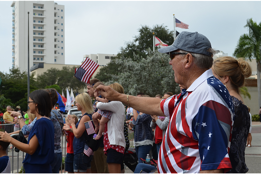 Crowds gather annually for the downtown Sarasota Veterans Day parade.