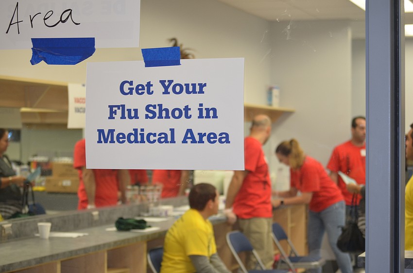 A number of different health stations, offering care such as flu shots, are available.