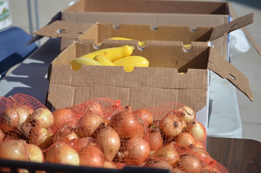 Squash, onions and potatoes were being handed out at RAM.