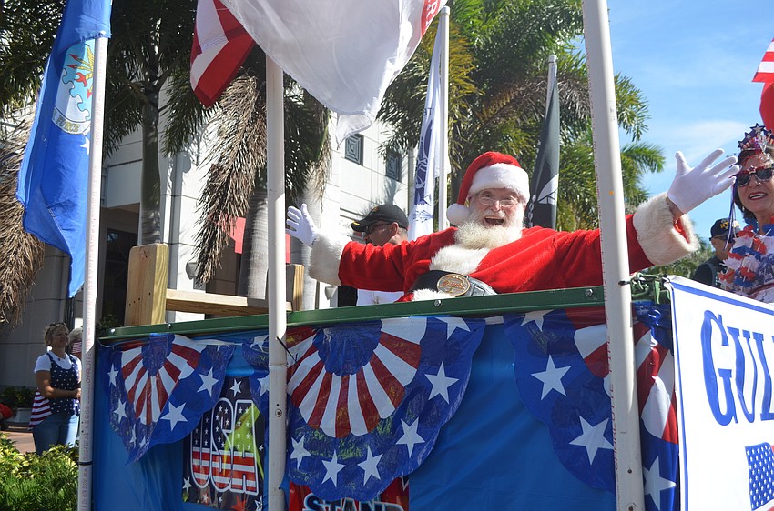 Santa Claus made an appearance near the end of Sarasota's Veterans Day parade.