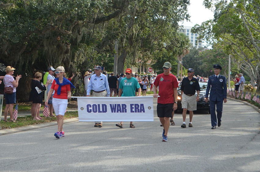 Cold War era veterans make their way through the quarter-mile parade route.