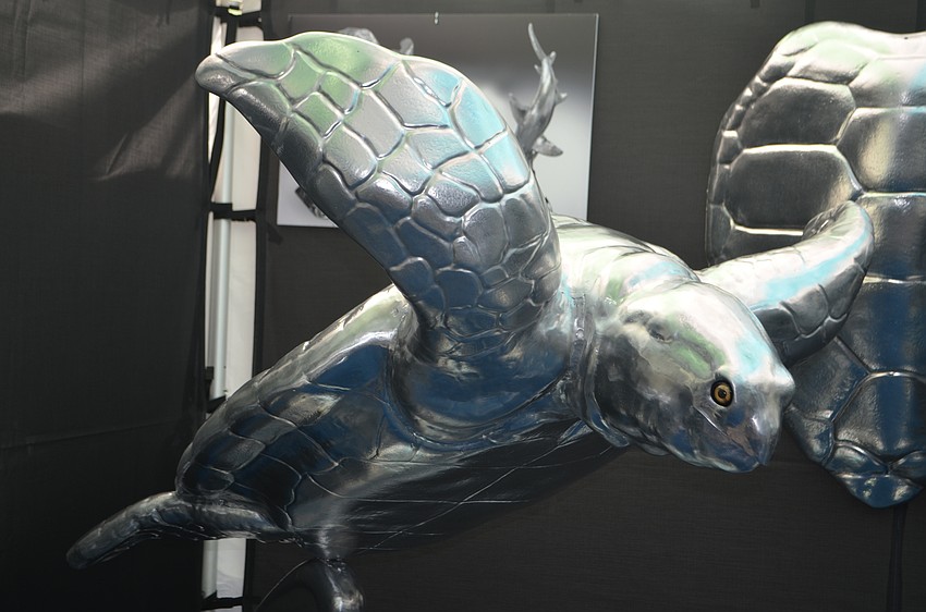 A sea turtle sculpture from David L. Art Sealife Collection was on display at the St. Armands Art Festival on Nov. 12 and 13.
