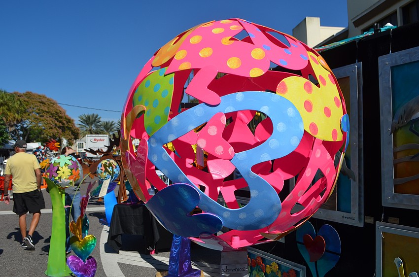 Aluminum and metal sculptures from dmarrucci were on display during the St. Armands Festival.