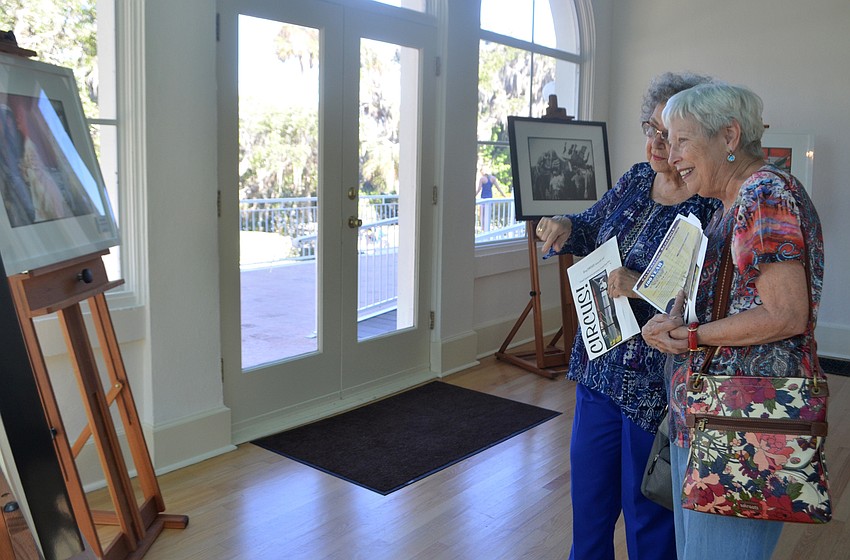 Mary Ann David and Gracie Lamphere enjoyed the photos featured in the Circus! photo exhibit during the Phillippi Estate's centennial celebration.