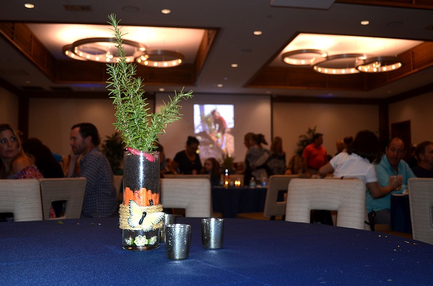 In addition to growing the ingredients for the Farm to Fork dinner,  students also grew the rosemary featured in the centerpieces.