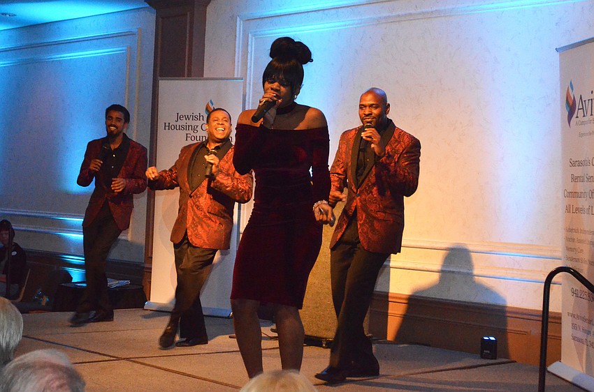 Members of the Westcoast Black Theatre Troupe perform “Dancing in the Street.”