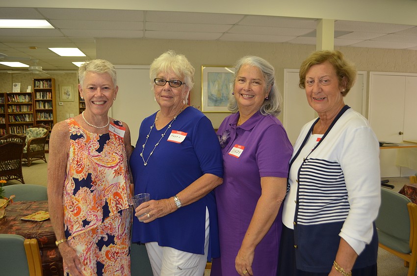 Library co-presidents Mary Baker and Hazel Steskal with co-vice presidents Cindy Barnes and Connie Hilwig