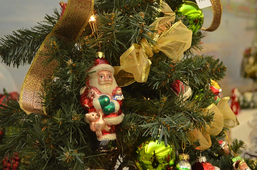Decorated Christmas trees were on display and for sale at the St. Mary Christmas Bazaar.