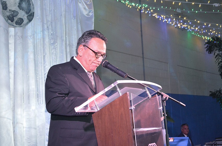 Jaime DiDomenico, board chair, gets emotional when speaking about honoree Ted Weiller who died Nov. 17, just two days before the event.