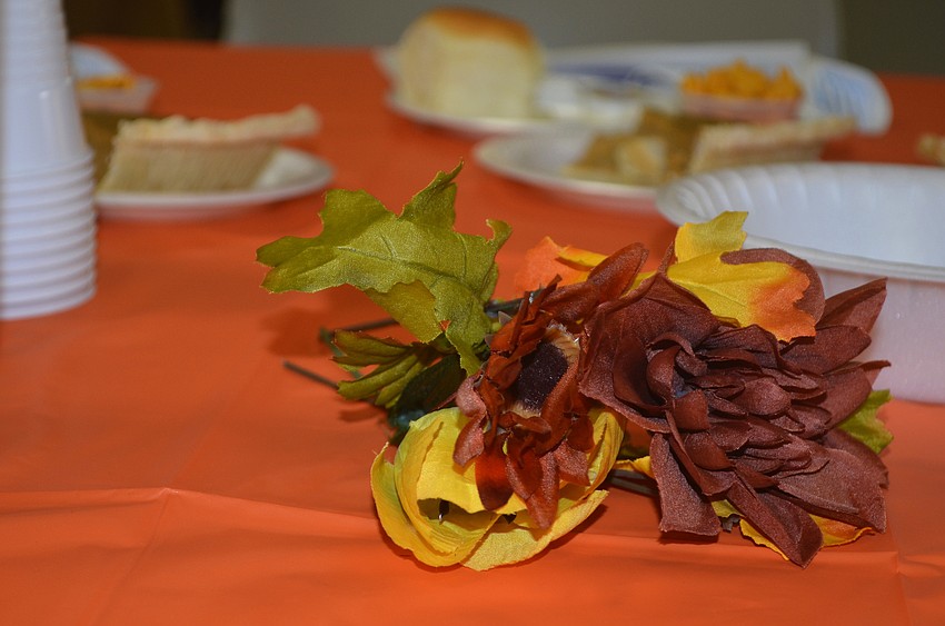 Festive decorations garnished the place settings at Sarasota Ministerial Association’s 16th annual Thanksgiving Luncheon.