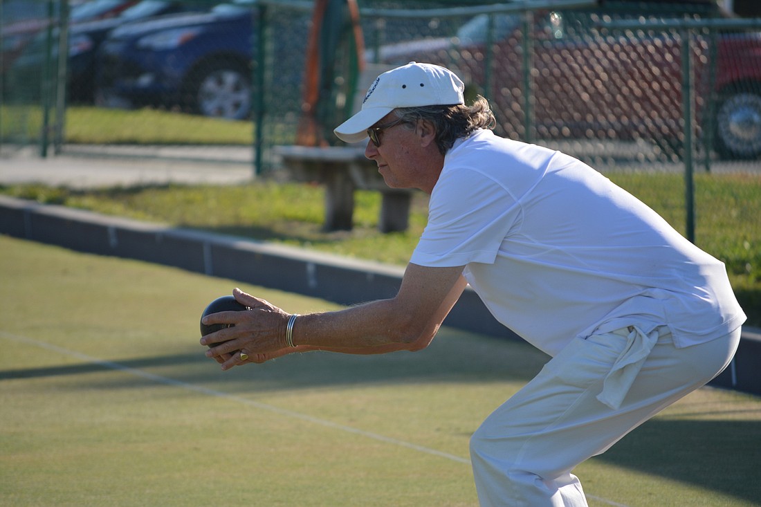Sarasota's JB "Brad" McCourtney takes aim in the Bowls USA 2016 US Open.