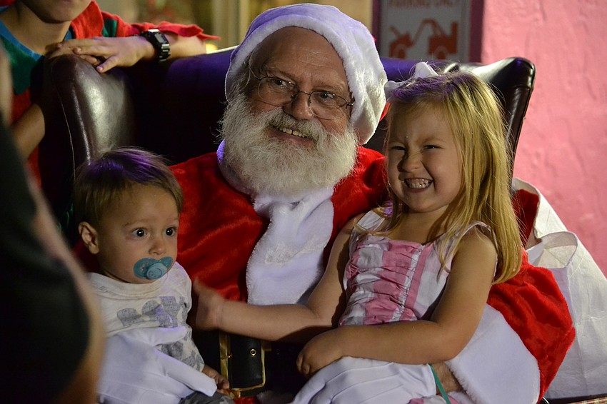 Siblings Leo and Lily Sterbinsky get their time with Santa.