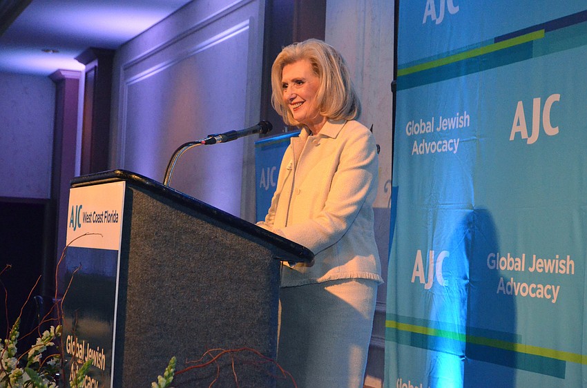 AJC Regional President, West Coast Florida Anne Virag thanks attendees for their support of AJC.