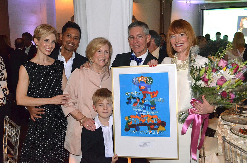 Kate and Dex Honea, Lisa Walsh, Rhys Parry, Matt Walsh and Honoree Emily Walsh.