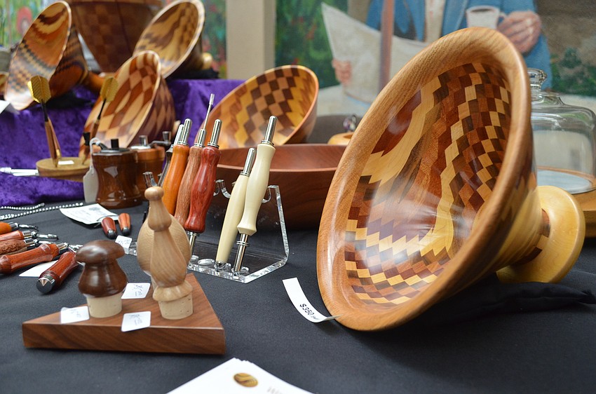 Original woodturning pieces handmade by John Henry were on sale during the boutique hour.
