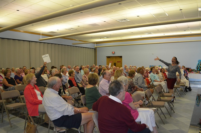 Toward the end of the performance Michelle Giglio had attendees sing along with “The Twelve Days of Christmas.”