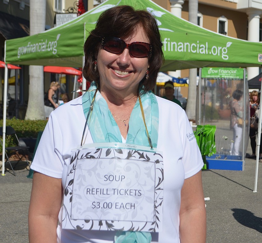 Sarasota' s Cheryl Miller was a volunteer from Edward Jones at Empty Bowls.