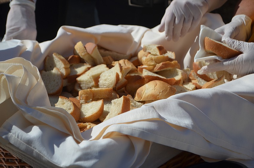 Soup wasn' t the only star of the day. Each patron received bread as well.