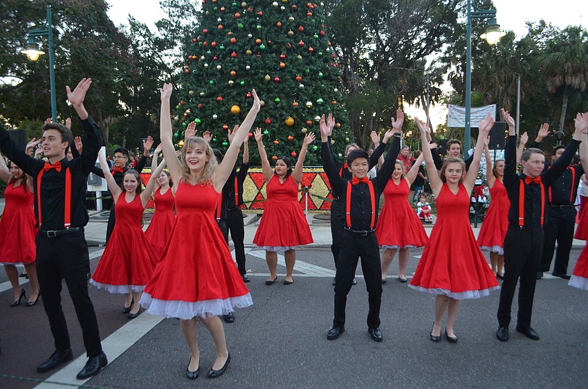 Sarasota High School theater and drama students kicked off the annual Holiday Night on St. Armands on Dec. 2.