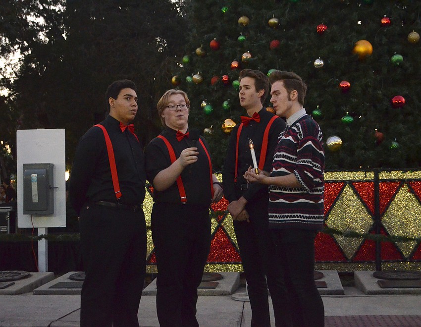 The Sarasota High School chamber choir performed Christmas songs at the 38th Annual Holiday Night on St. Armands.