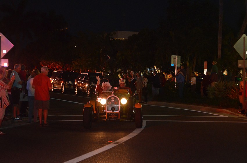 Mrs. Claus makes her grand entrance at the 38th Annual Holiday Night on St. Armands.