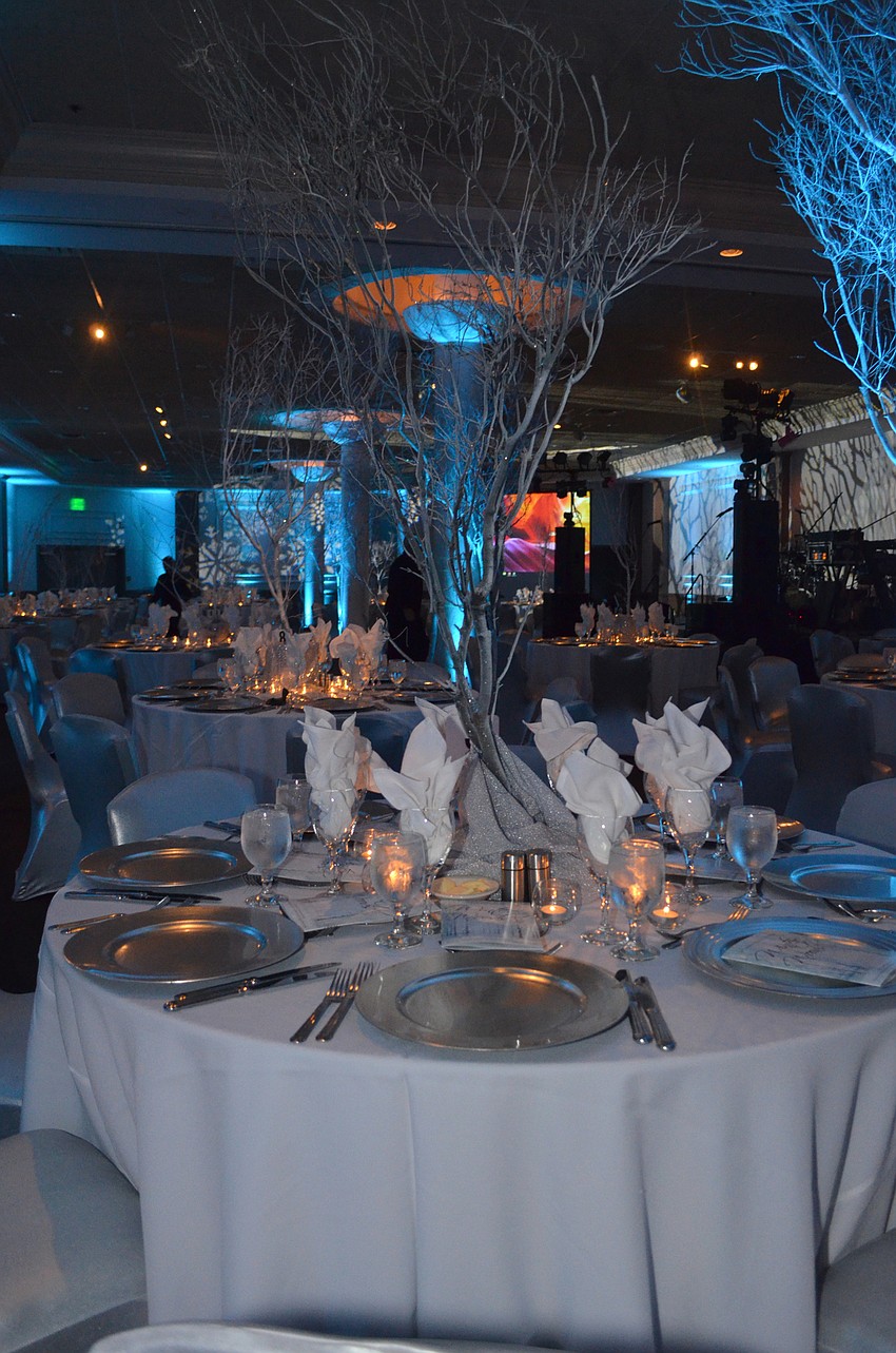 The ballroom at Michael’s On East was transformed into a winter wonderland for the “Winter Woods”-themed event.