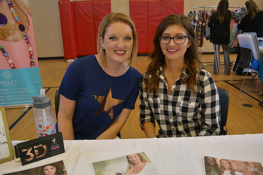 April Scapin, of Classy Styles, and Kelly Griffin, of Younique, shared a vendor booth. They also did makeup and styled hair for models.