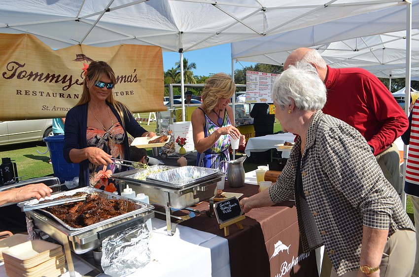 Tommy Bahama Restaurant and Store served grilled baby-back ribs.