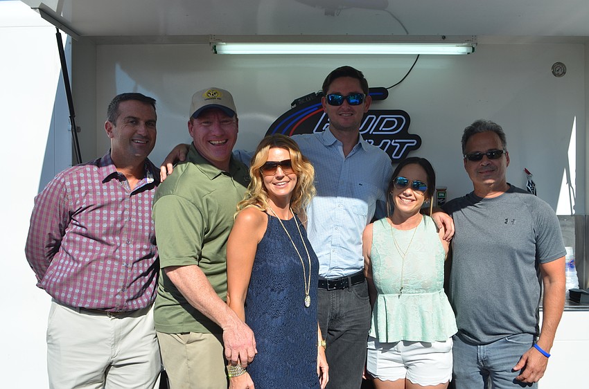 Kiwanis club members Michael Gillham, Robert Dinan, Melissa Delaney, Robert Rearden, Jamie Putz and Frank Duran