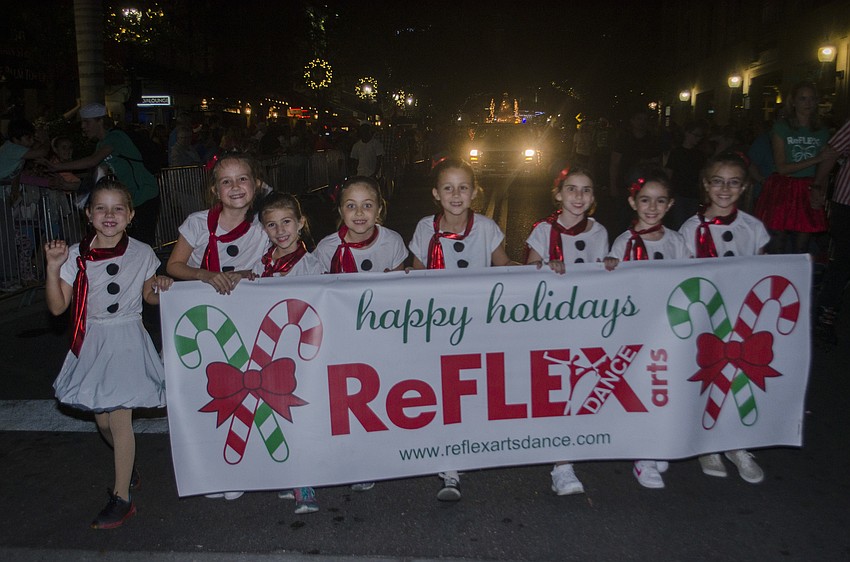 Reflex Arts Dance marches in the Downtown Holiday Parade.