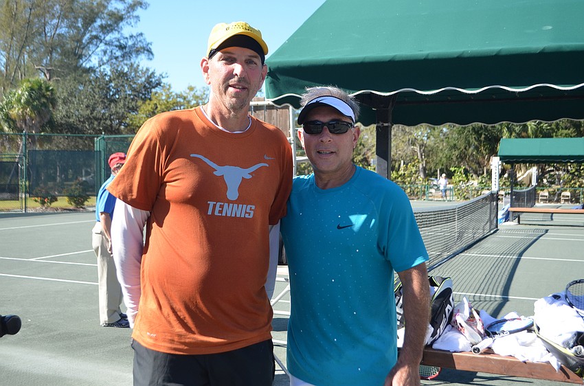 Men’s 55 doubles winners Alex Klitch and Tim Pier
