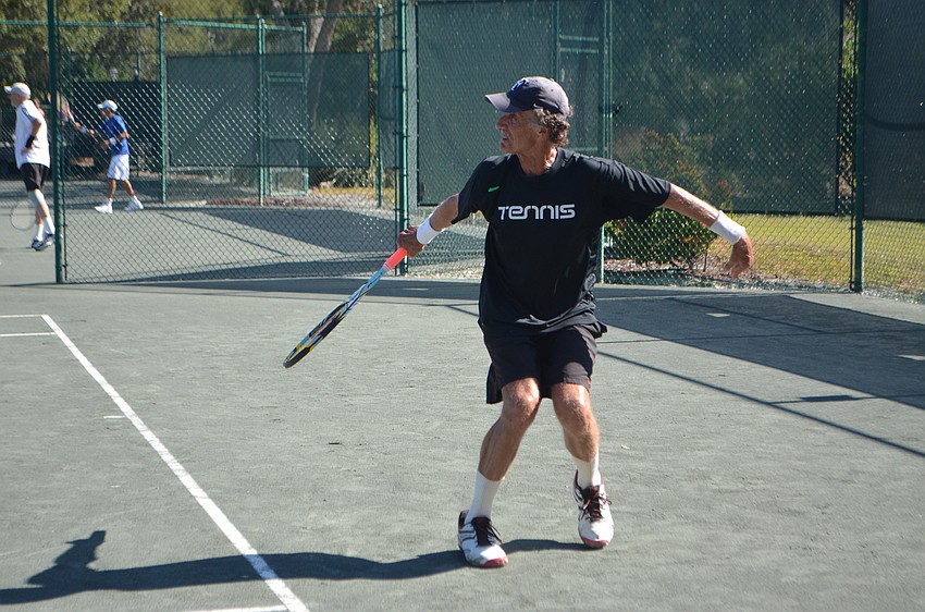 Joe Bouquin competed against Larry Turville in the men’s 65 singles finals.