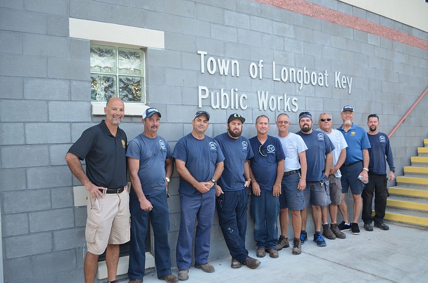 The Longboat Key Public Works Department helped with logistics and set up of the lawn party. Pictured is Mark Richardson, Lloyd Hine, Frank Scrivani, Brad Sicard, Mike Ball, Mark Kerr, Jason Schmidt, John Michael, James Linkogle and Matt Dzikas