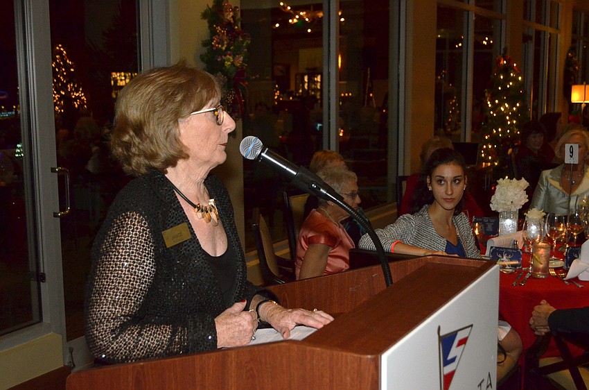 Friends of the Sarasota Ballet President Janice Kunkel welcomes the crowd.