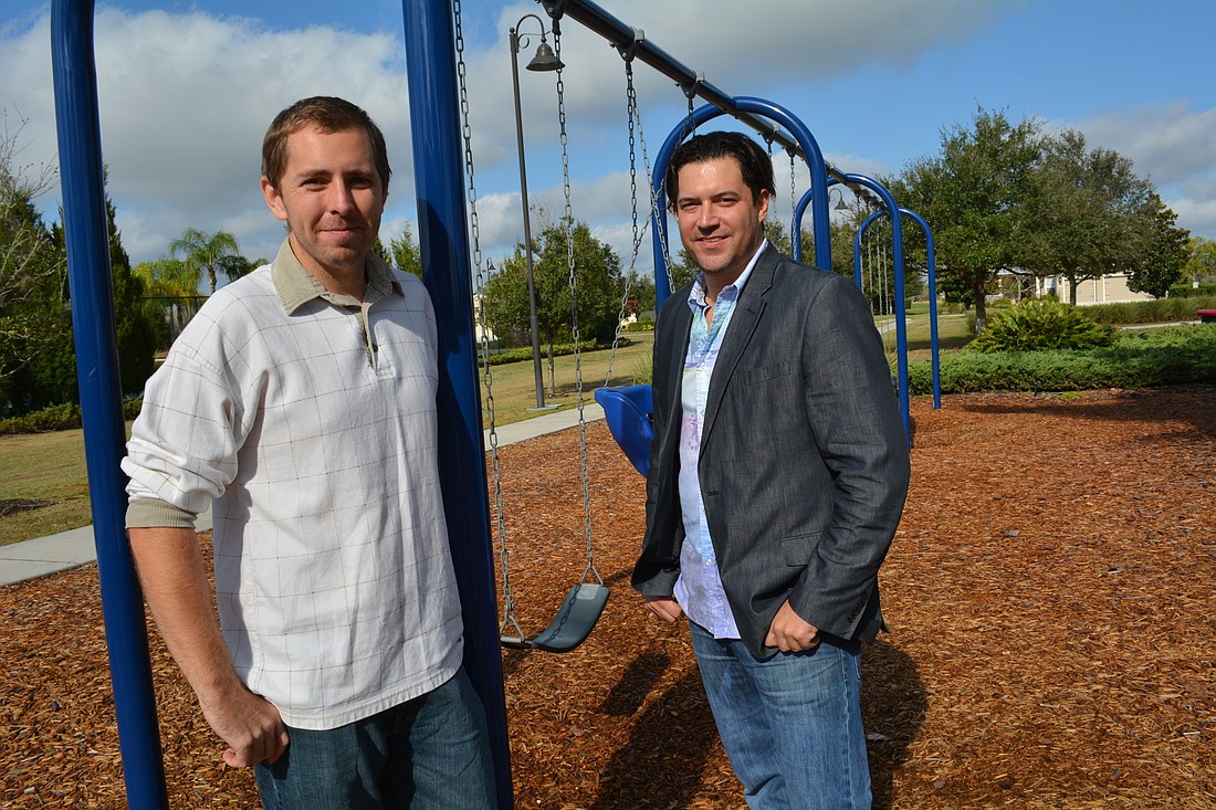 Central Park Homeowners Association board members David Sidnam and Lee Duis worked together to raise about $16,000 to install this playground in the community. Duis was elected to the HOA board in November and will serve as its president in 2017.
