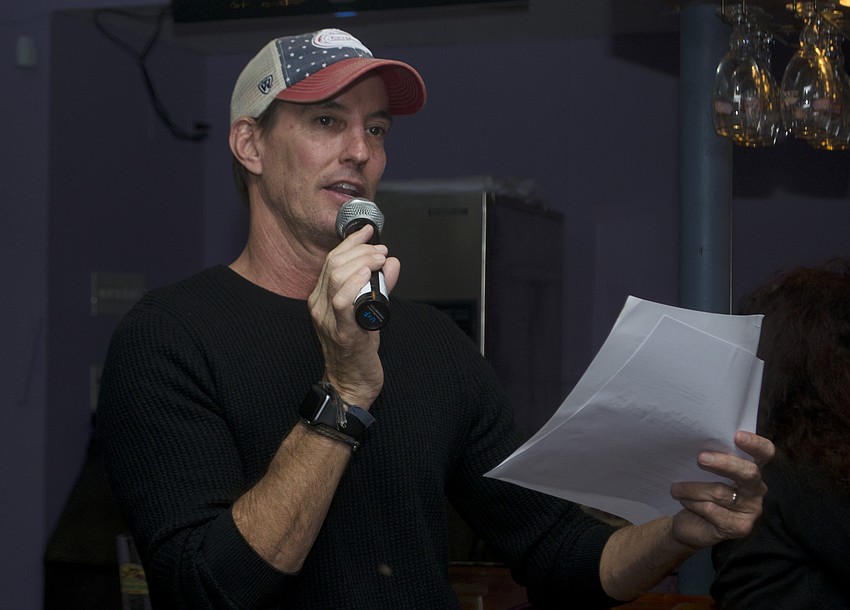 Russell Matthes addresses attendees of SKVA'   s final meeting.