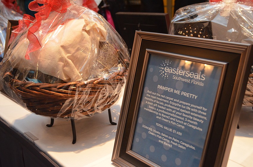 Twelve raffle items were up for bid at the Easter Seals 70th Anniversary Celebration.