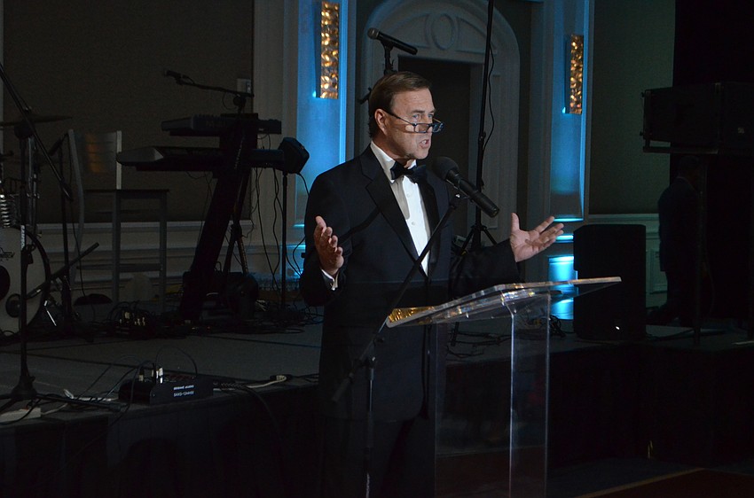 Easter Seals of Southwest Florida Board of Directors President and CEO, Tom Waters greets the crowd.