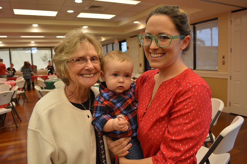Heritage Harbour' s Jackie Biron brought her great grandson Lincoln Smith and granddaughter Caitlin Smith, an East County resident.