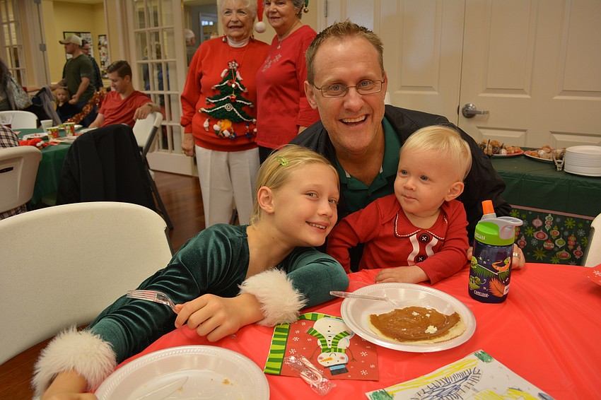 David Martin enjoys pancakes with his kids Sarah, 8, and Ryan, 19 months.